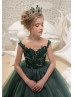 Lace Tulle Long Buttons Back Flower Girl Dress Party Dress